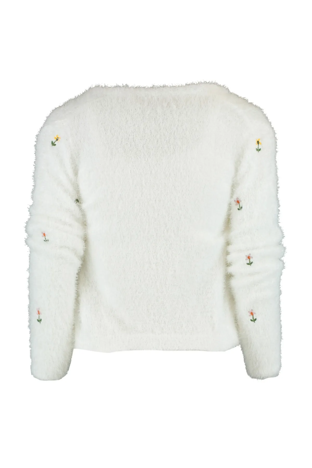 Trendyol Collection  Ecrufarbenes Strickset mit Pelz-/Bartseil-Bluse und Strickjacke TWOAW22HI0055
