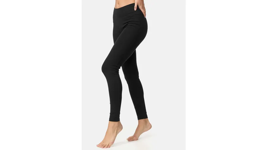 NUR DIE Damen Leggings Baumwolle 100 DEN schwarz