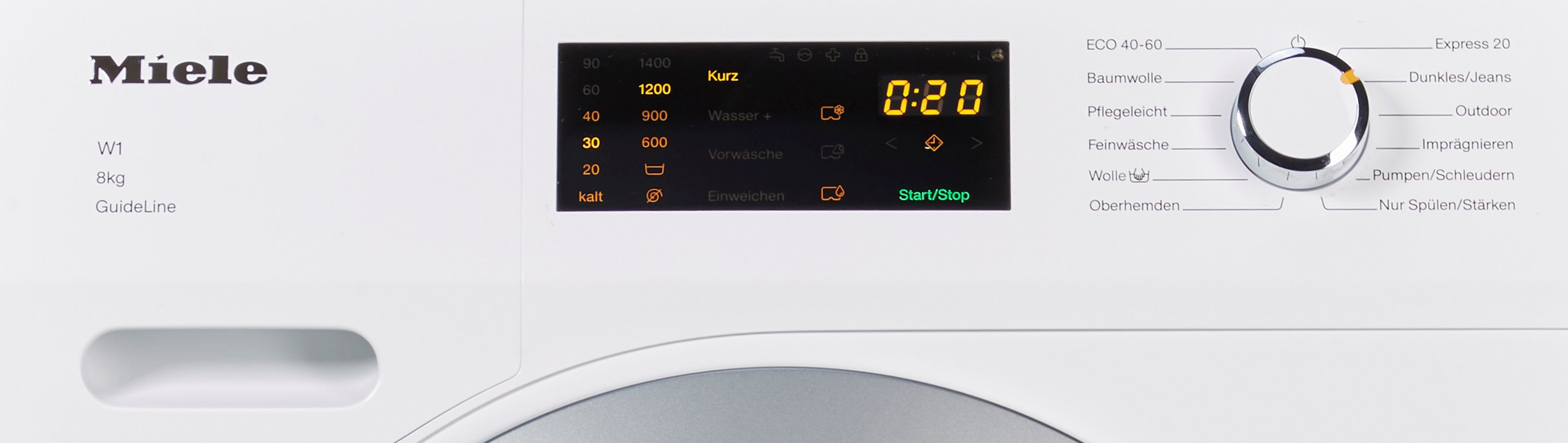 Miele Waschmaschine WDD131 WPS GuideLine, 8 kg, 1400 U/min, GuideLine für Sehbehinderte