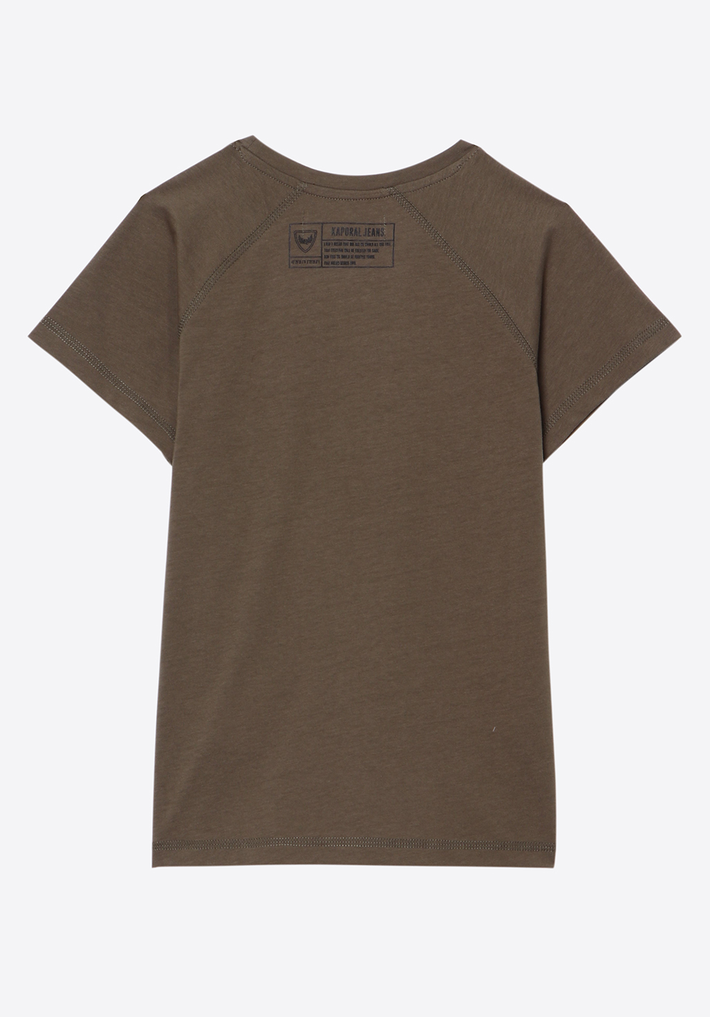 ODELL  T-shirt Garçon régular kaki avec poche zippée en 100% coton