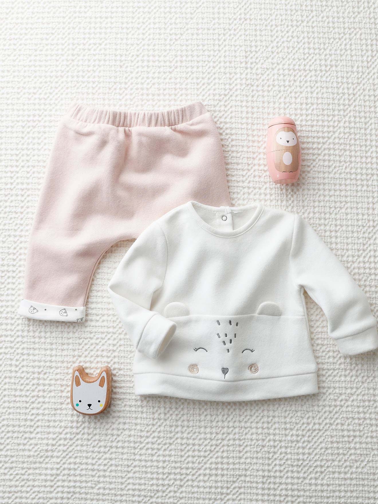 Ensemble bébé naissance sweat frimousse + pantalon personnalisable encre