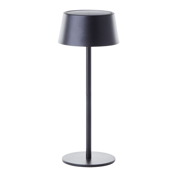 LED-Outdoor-Tischleuchte Picco, Akku + Solar, schwarz-matt