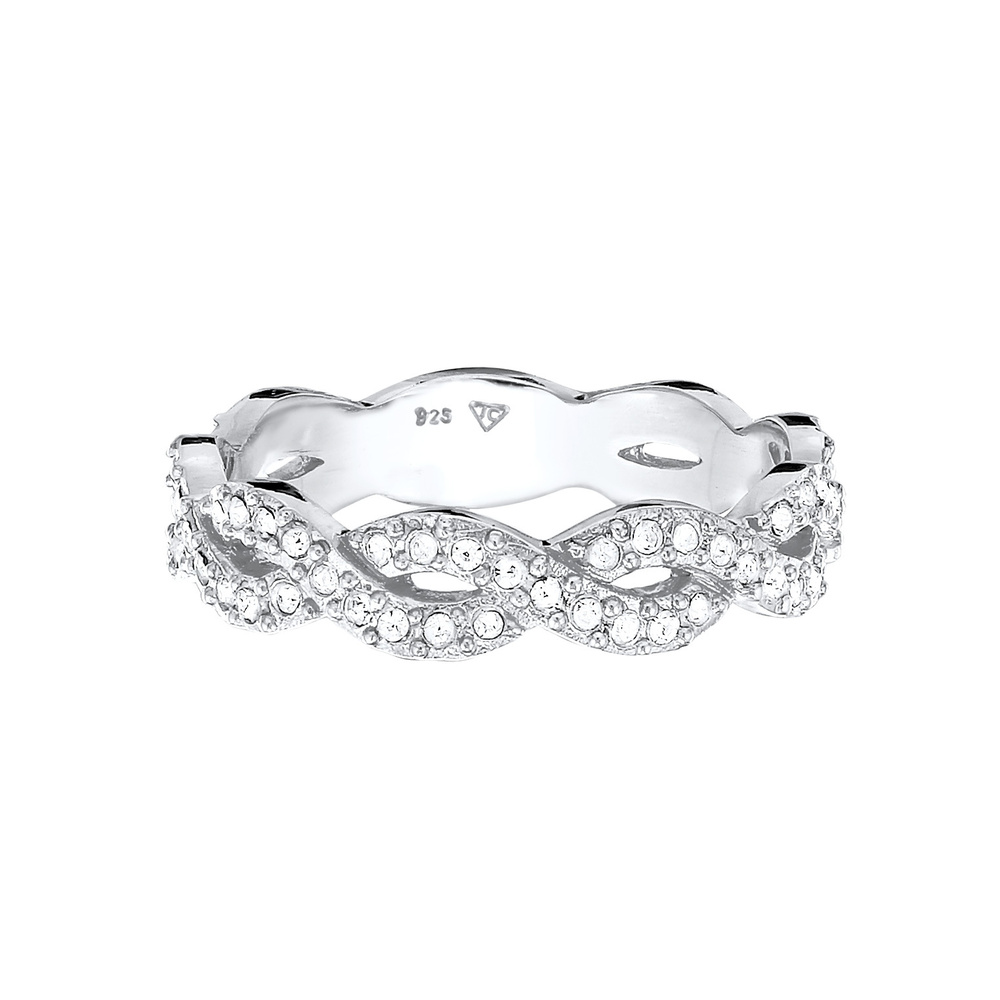 Elli Elli Bague Femmes Infinité Amour étincelant avec cristaux en argent sterling 925 Bague