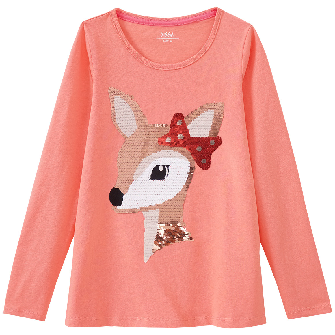 Mädchen Langarmshirt mit Wendepailletten