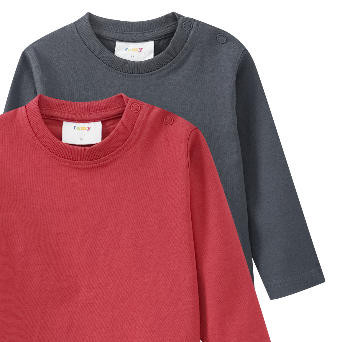 2 Baby Langarmshirts im Basic-Look