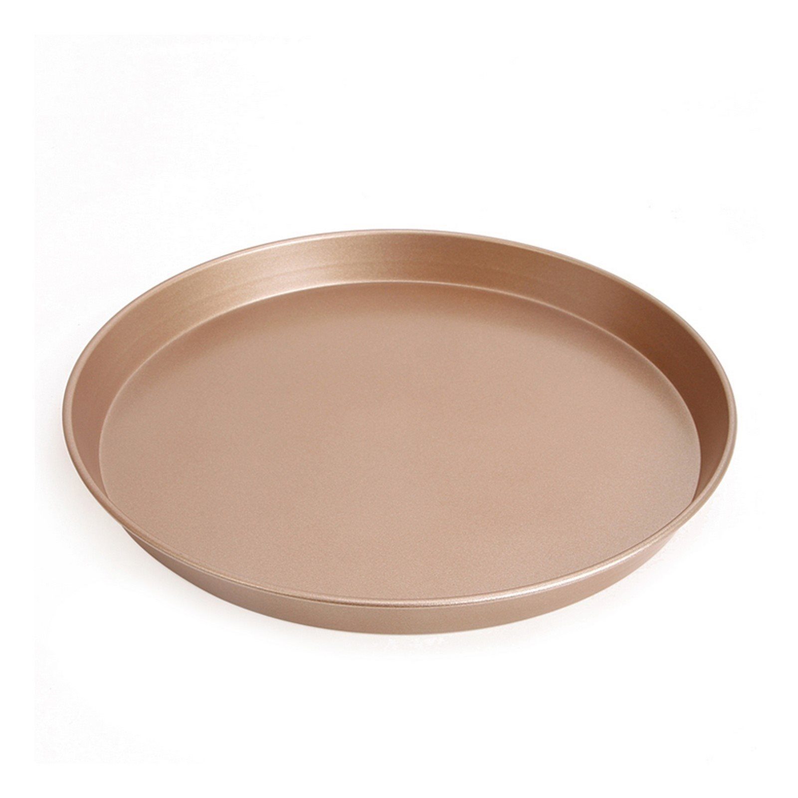 Chefmade Pizzablech Backblech, Karbonstahl, (CHEFMADE, 28cm Pizzablech rund, 279x25mm, Champagnergold, antihaft- & silikonbeschichtet, Pizzaform, Kuchenblech, Tarteform, Quicheform, Ofenblech, Karbonstahl, 1-St., Premium), Pizzablech - Pizzablech Run