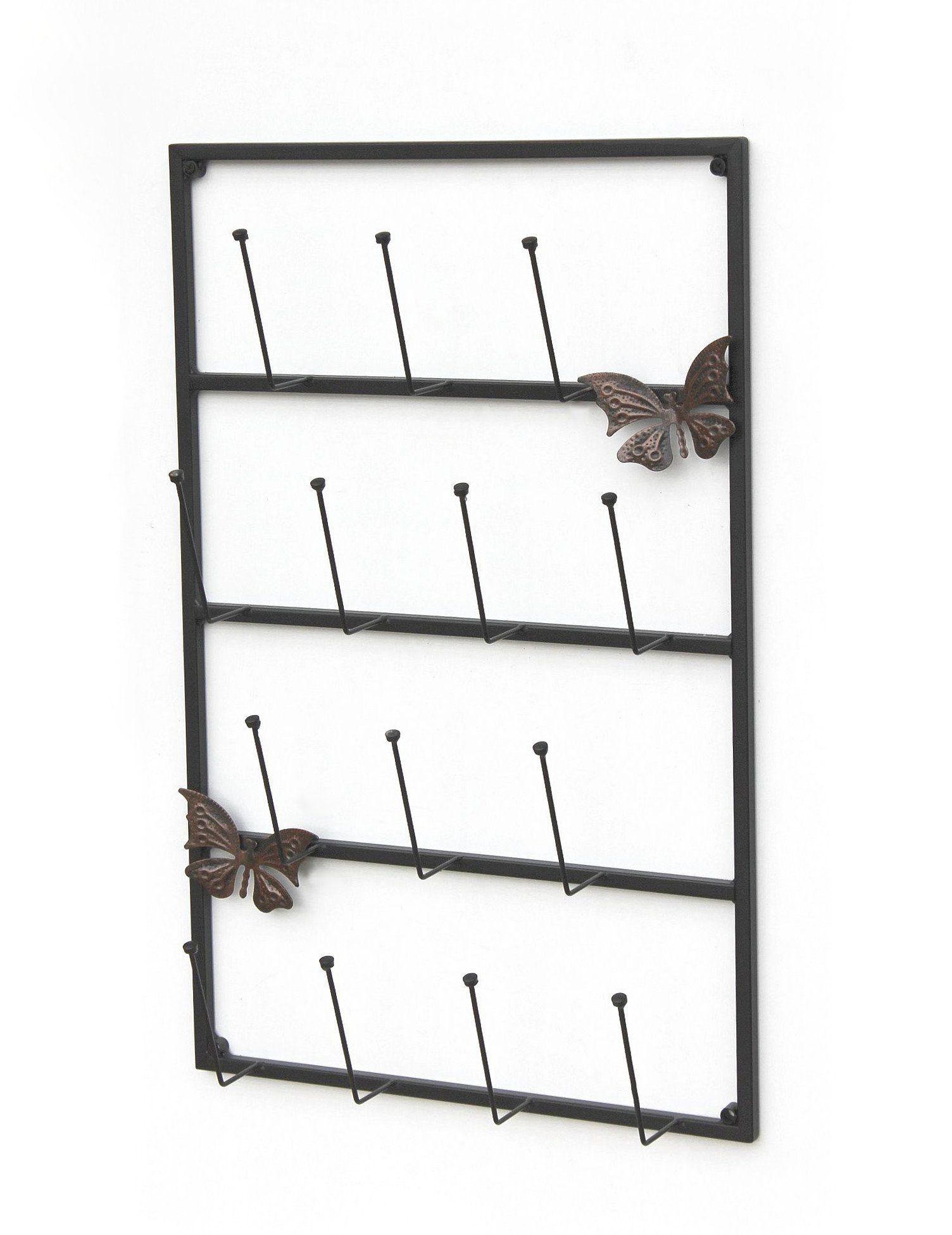 DanDiBo Gläserhalter Tassenhalter Wand Schwarz Metall 60 cm 93850 Tassenhaken Küche Vintage Antik Becherhalter Tassenständer Tassenregal Wandmontage