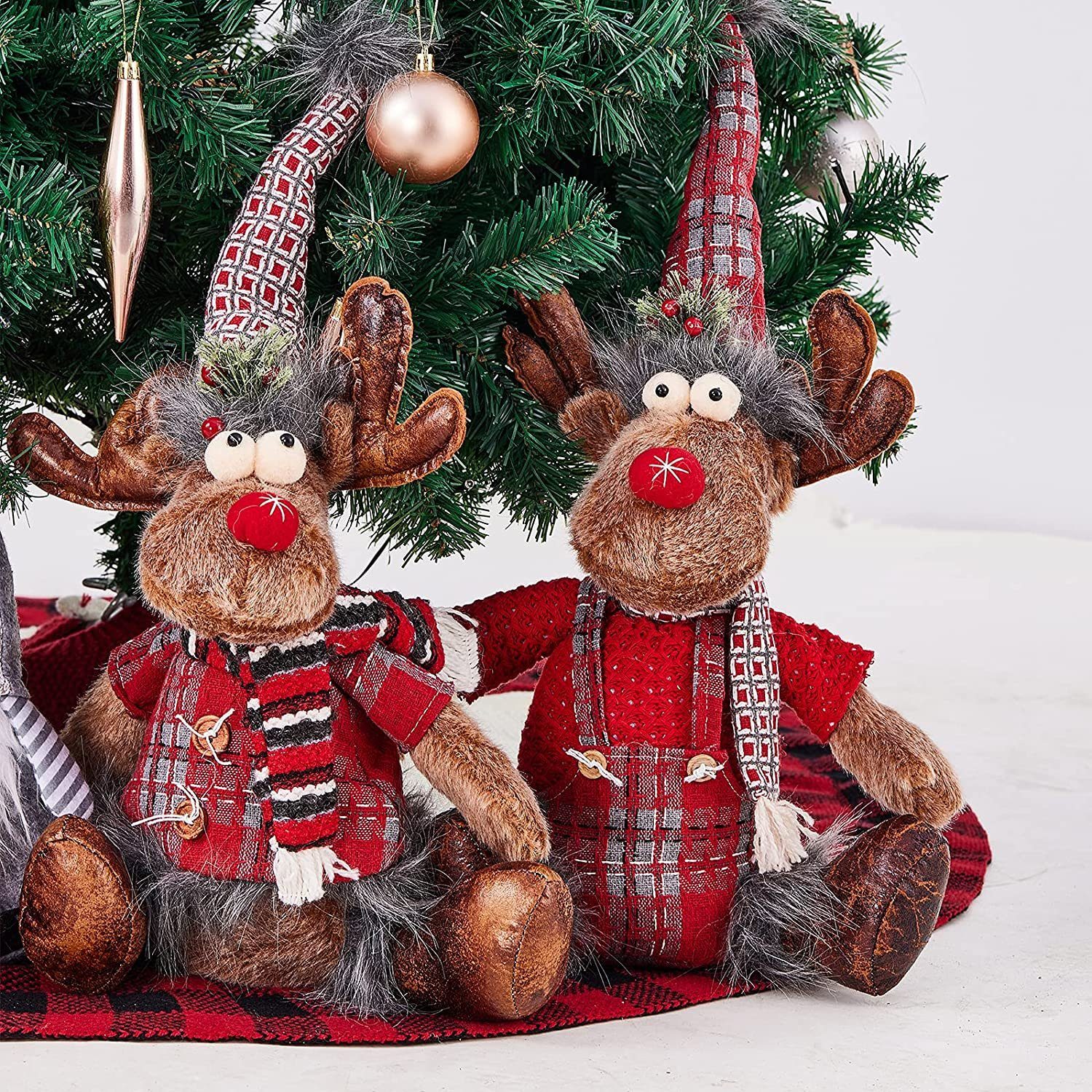 KAHOO Weihnachtsfigur Kuscheltiere, Elchpuppe (2 St), 28x60cm, Dekofigur