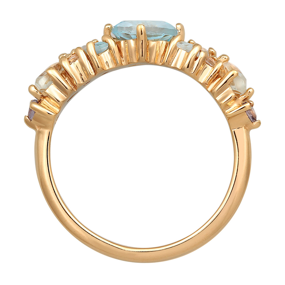 Elli PREMIUM Elli PREMIUM Bague Femmes Classique avec topaze, pierre de lune et améthyste en a Bague