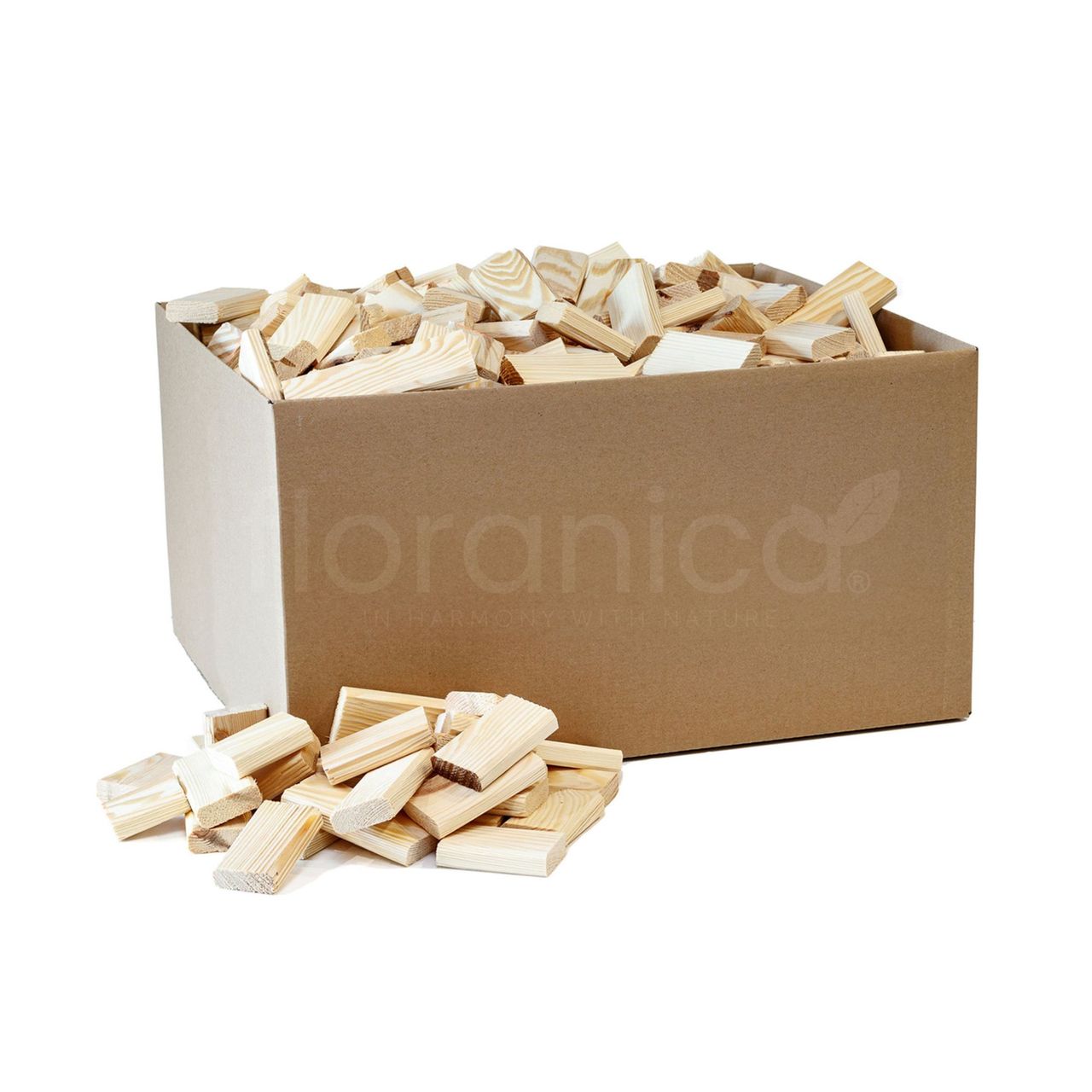 Pemicont Floranica 20kg Holzblöcke Holzstücke Holzklötze Feuerholz Anmachholz Brennholz Anzündholz für Kamin Ofen Feuerschalen Lagerfeuer fein geschliffen und trocken