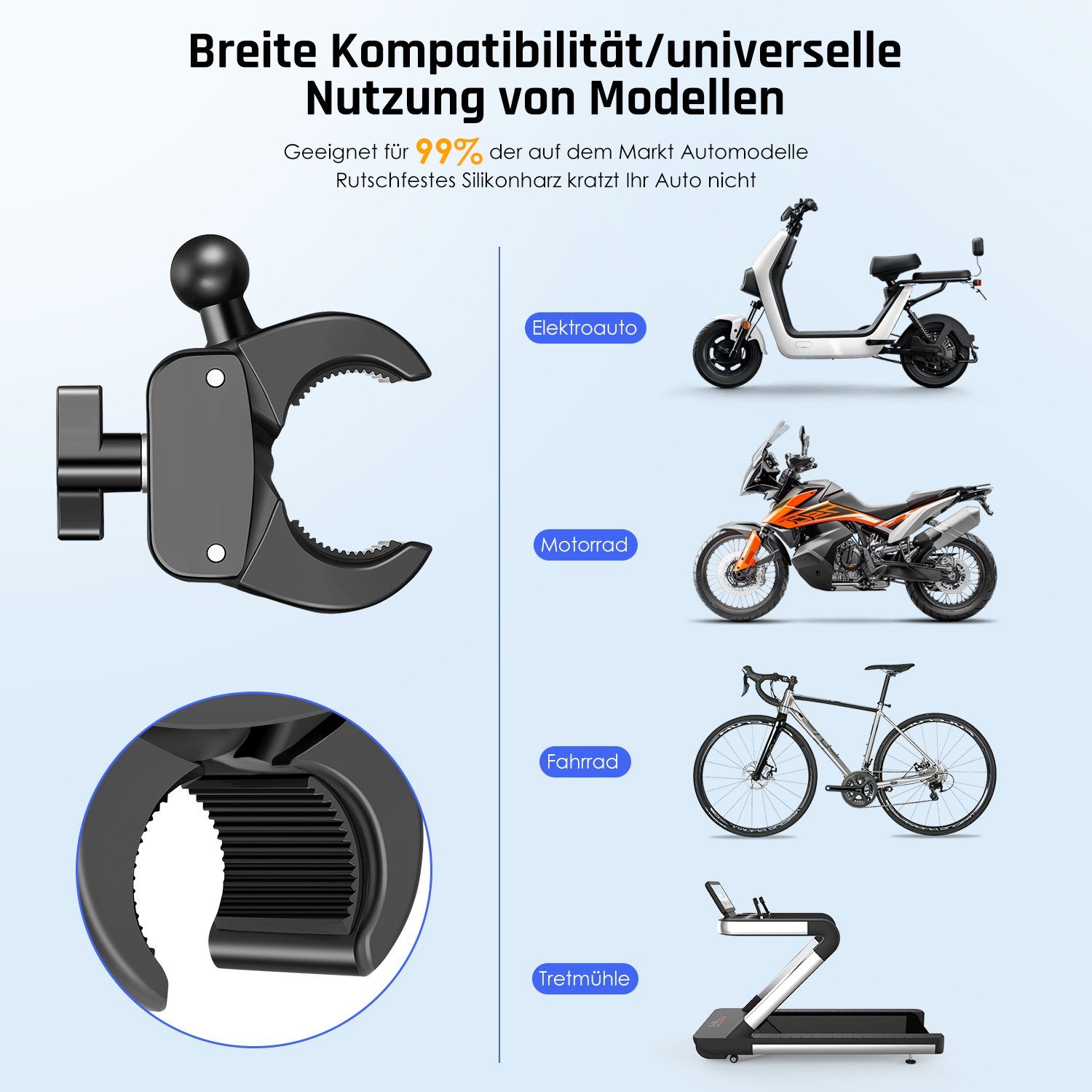 LETGOSPT Handyhalter für Motorrad Fahrrad 360 Drehung iPhone Samsung Smartphone Handy-Halterung, (bis 7,00 Zoll, Für iPhone / Samsung / Huawei / XIAOMI Serie Telefon, 360° Verstellbare, Handy-Halterung)