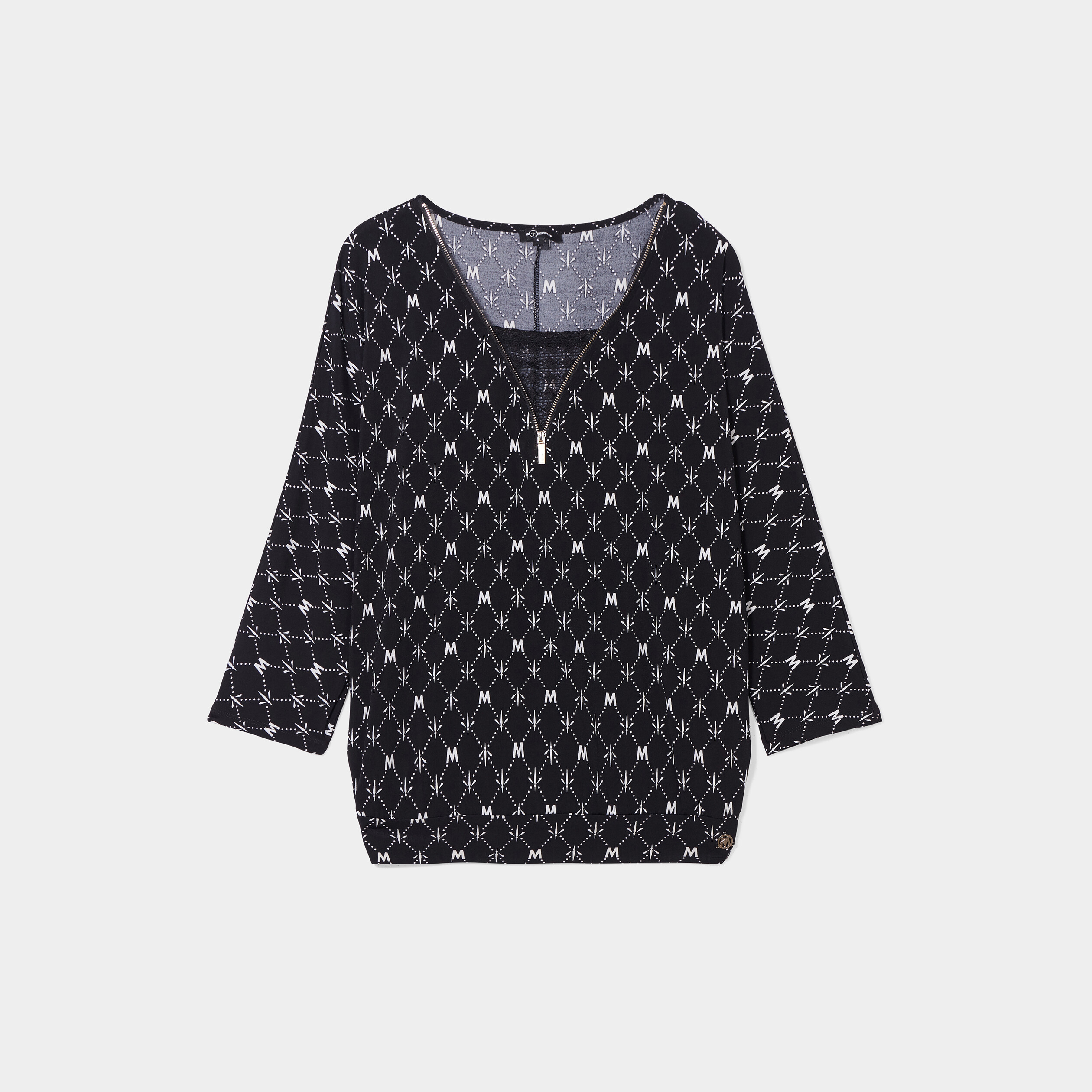 T-shirt manches 3 4 noir femme | La Halle