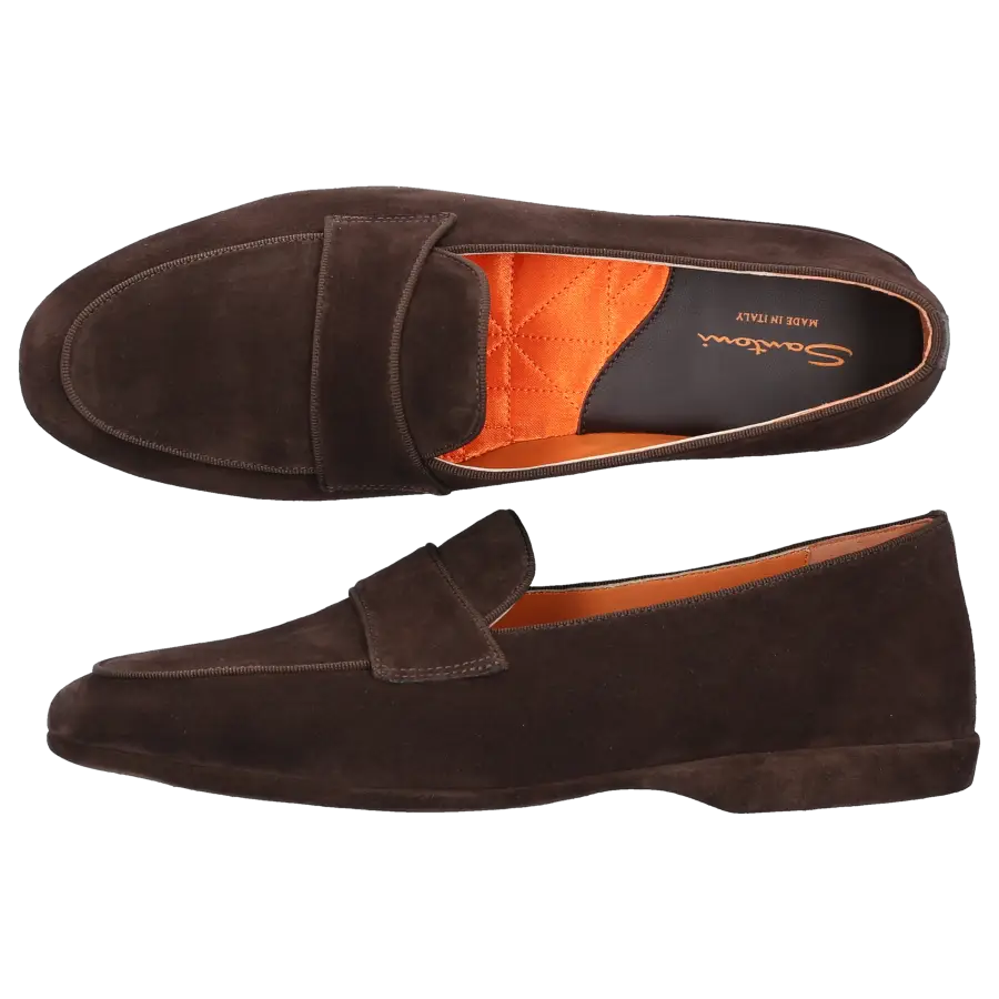 Santoni - Hausschuhe A1905 Veloursleder - braun