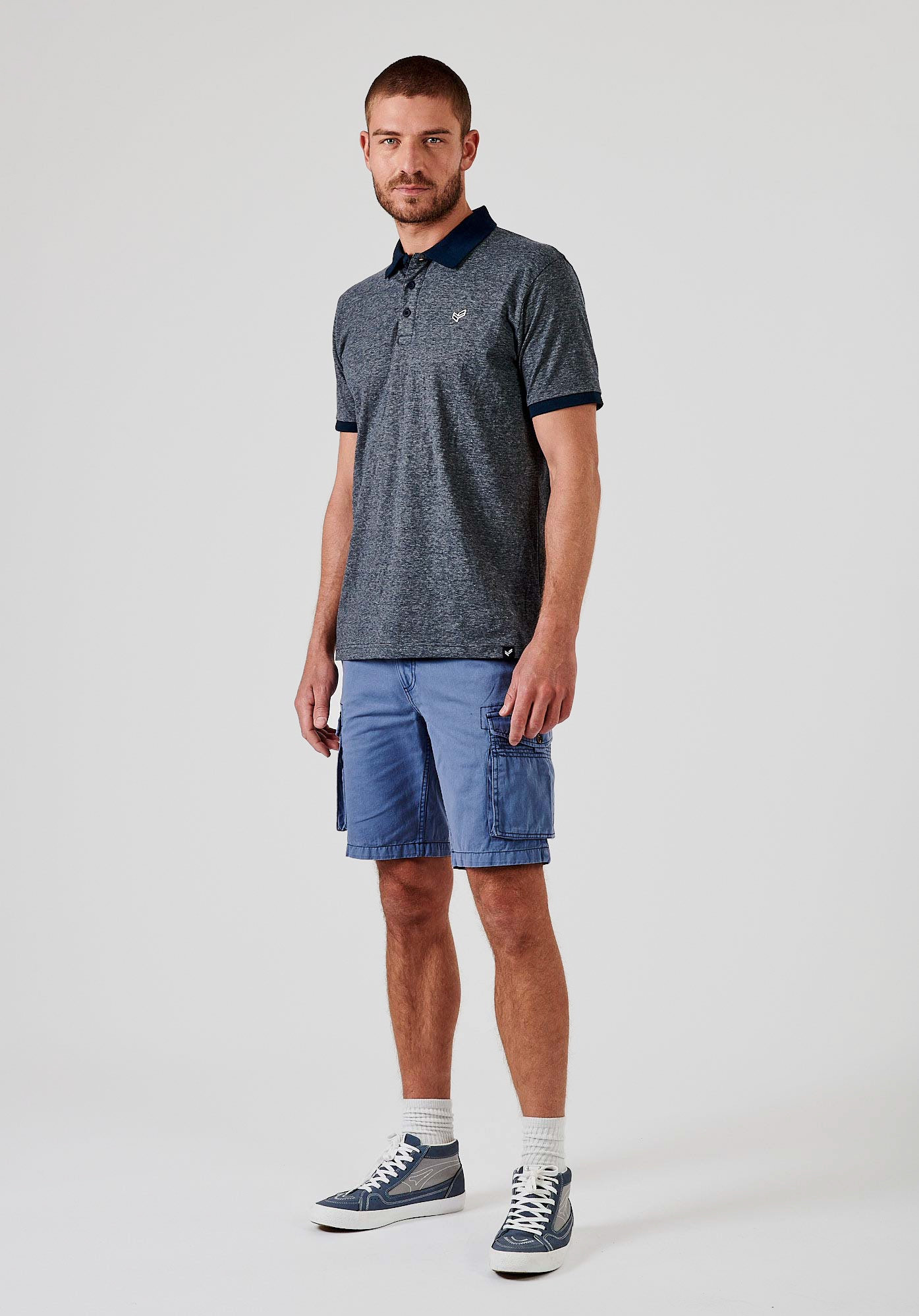 STEF   Polo bleu Homme 100% coton bio
