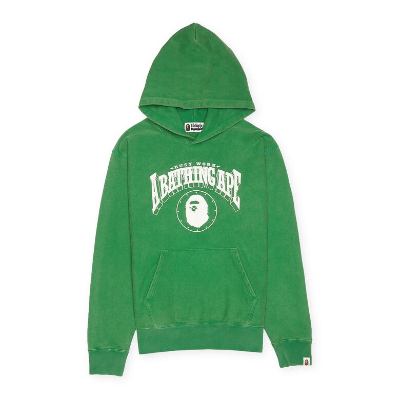 A Bathing Ape Bape Washed Relaxed Fit Hoodie M green