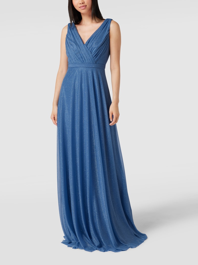 Abendkleid mit Taillenpasse in bleu