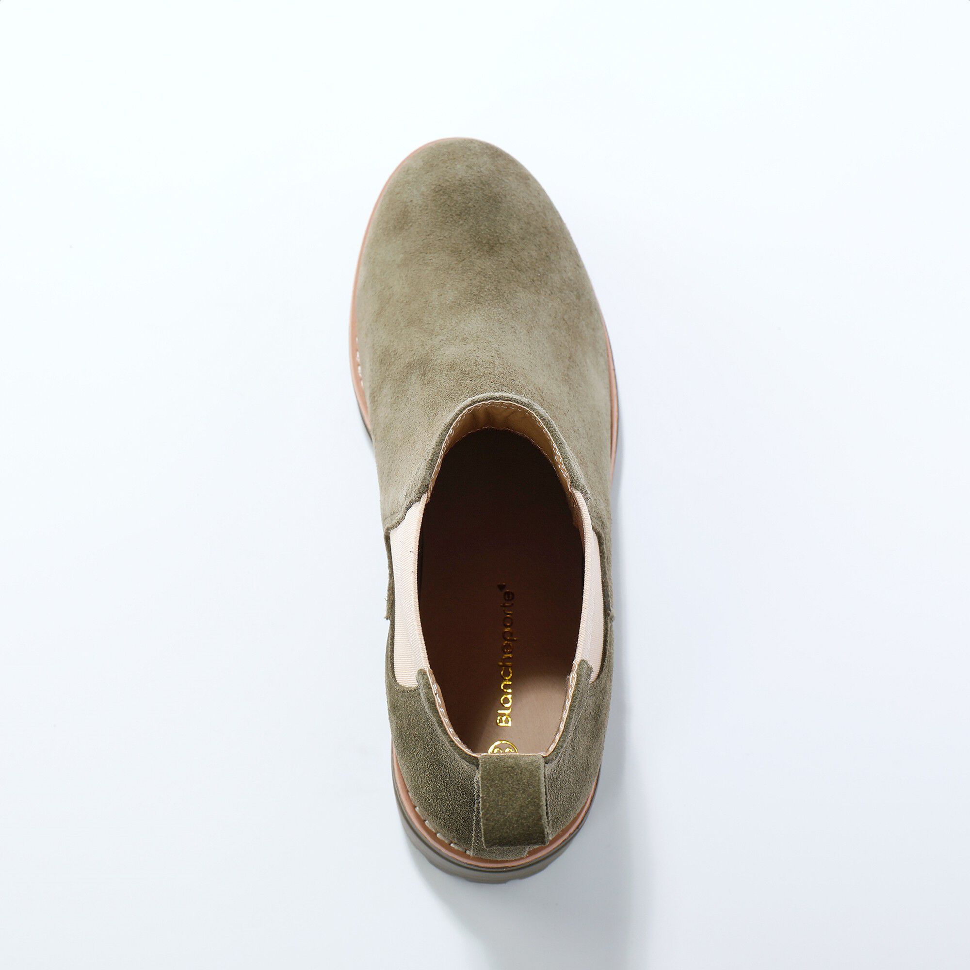 Boots chelsea croûte de cuir, semelle crantée épaisse