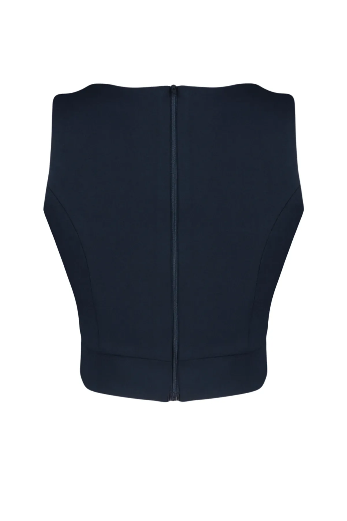 Trendyol Collection  Marineblaue, gewebte Crop-Webbluse TWOSS24BZ00332