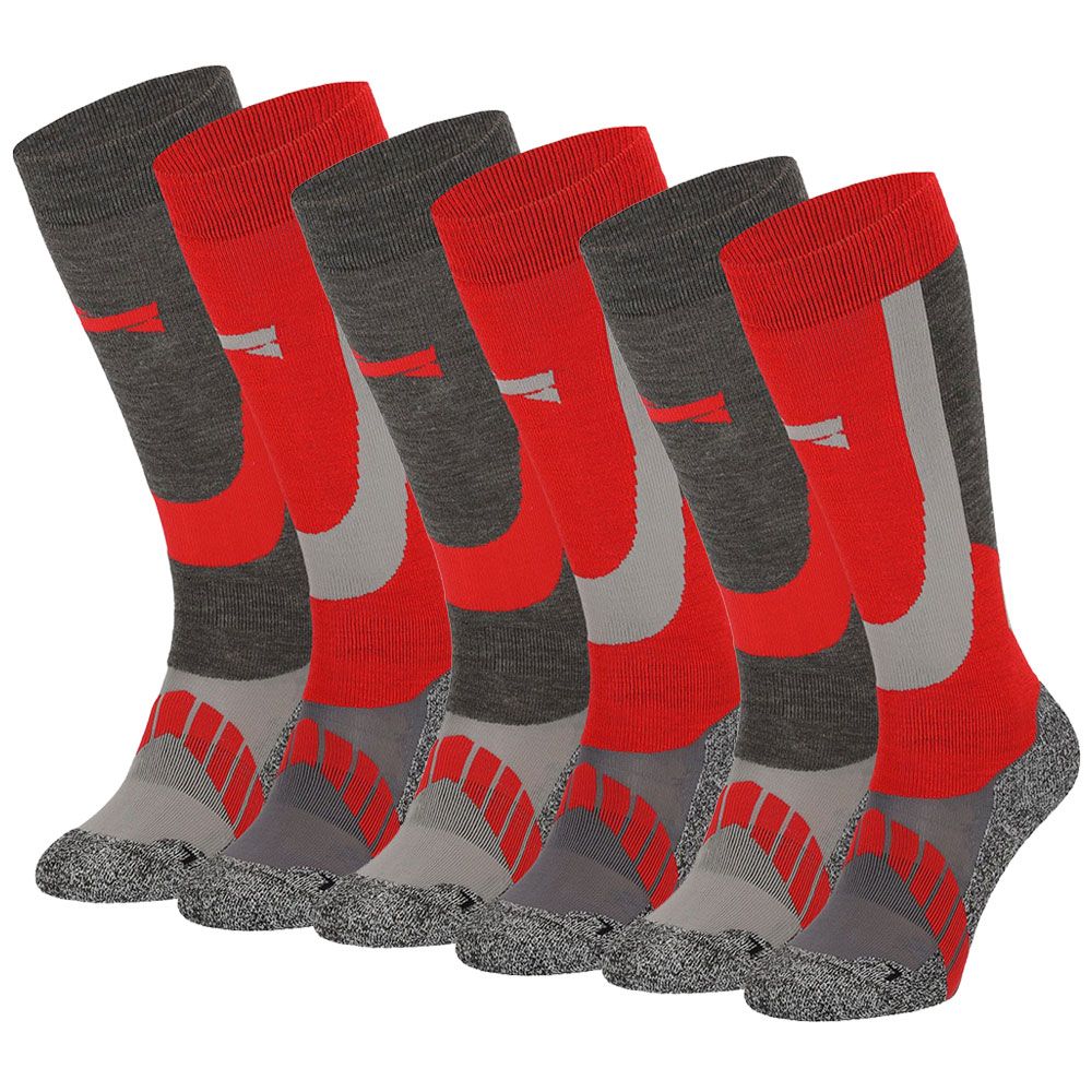 Xtreme 6 Paar Multi Red Unisex Skisocken