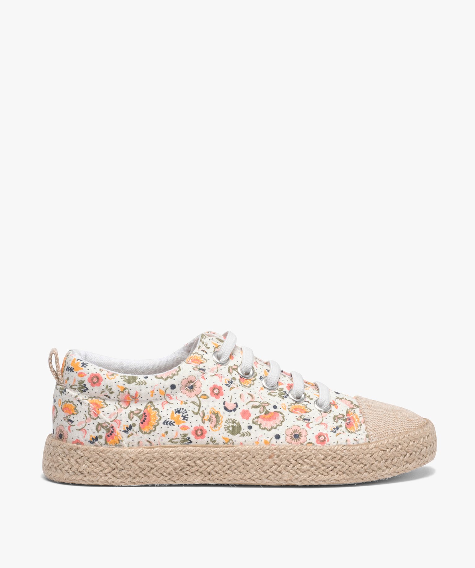Baskets fille en toile avec semelle en corde imprime | GEMO