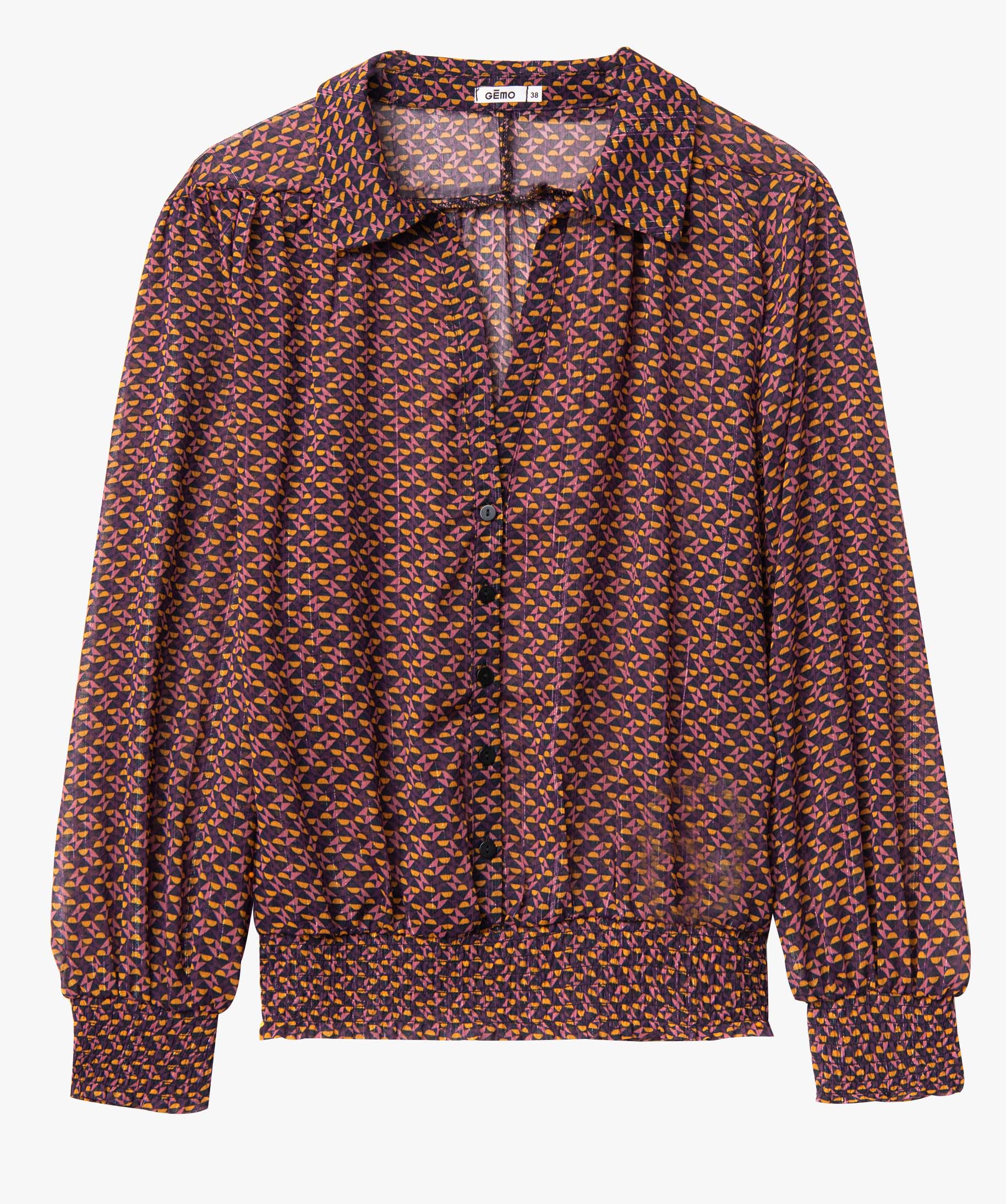 Blouse femme à motifs et rayures scintillantes imprime | GEMO