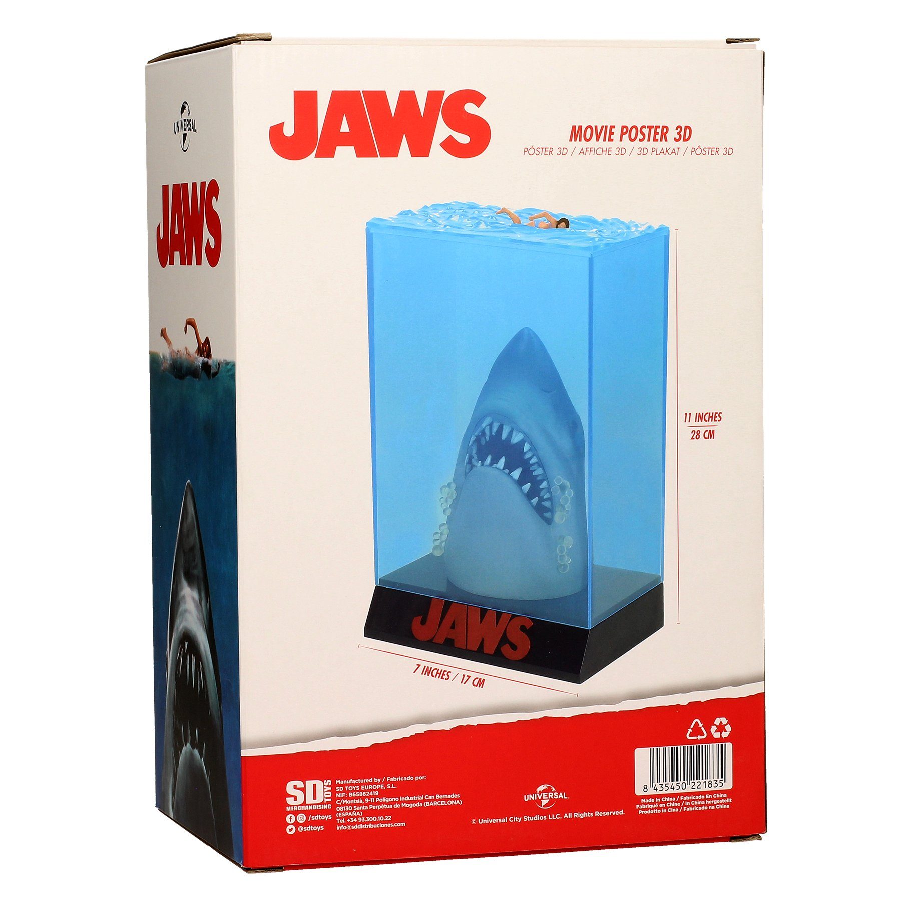SD Toys Actionfigur Jaws 3D Poster Statue Der weiße Hai