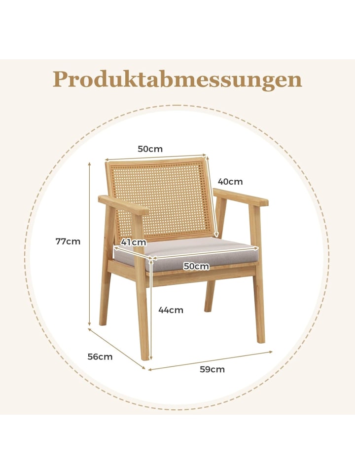 COSTWAY Akzentstühle 2er-Set in Beige günstig kaufen onesize
