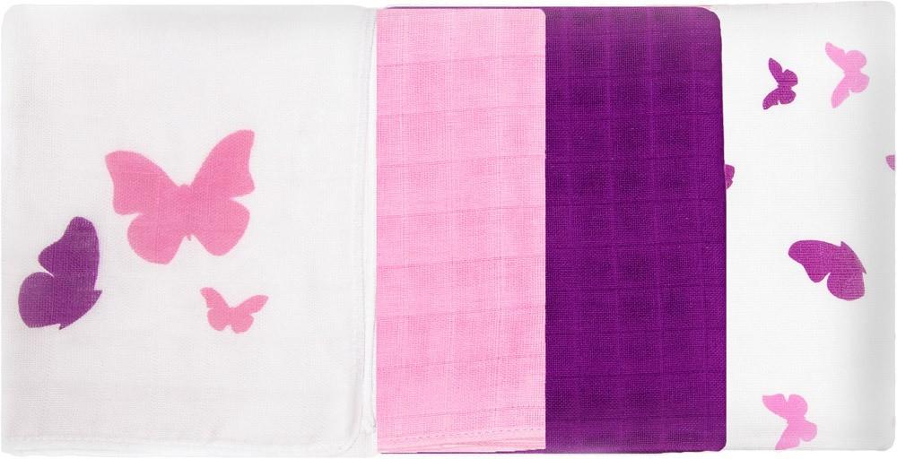 Makian Mullwindeln, 4er Set, Design Schmetterling, 80x80cm