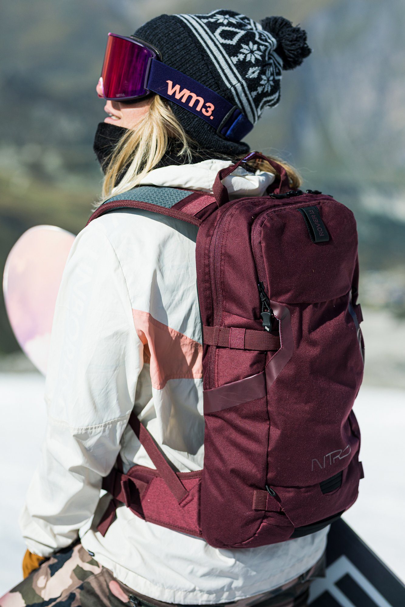 NITRO Trekkingrucksack Rover 14, Wine, speziell für den Wintersport konzipiert
