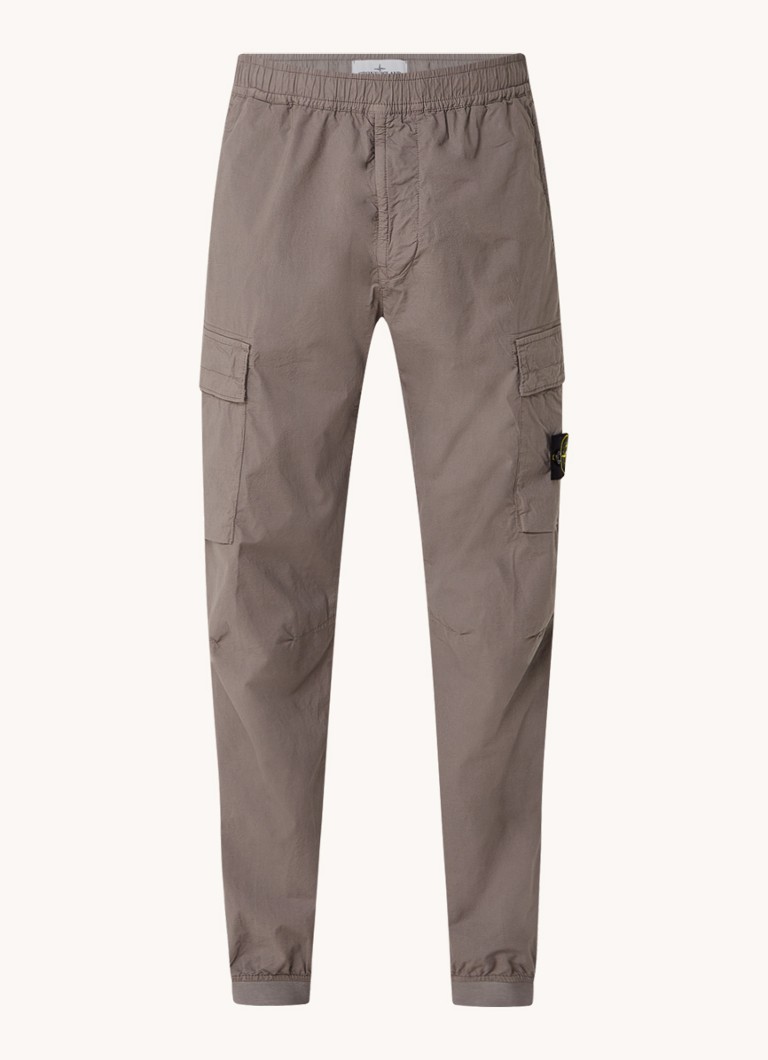 Pantaloni cargo conici Stone Island 31303 cu cizme din piele