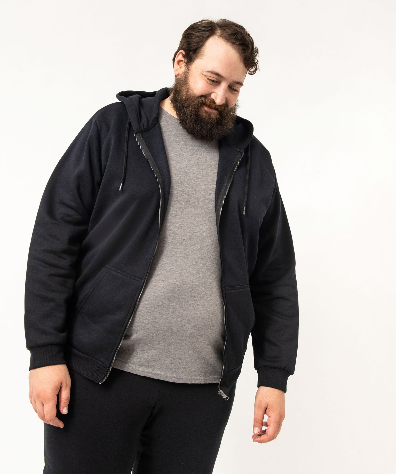 Sweat zippé à capuche homme noir | GEMO