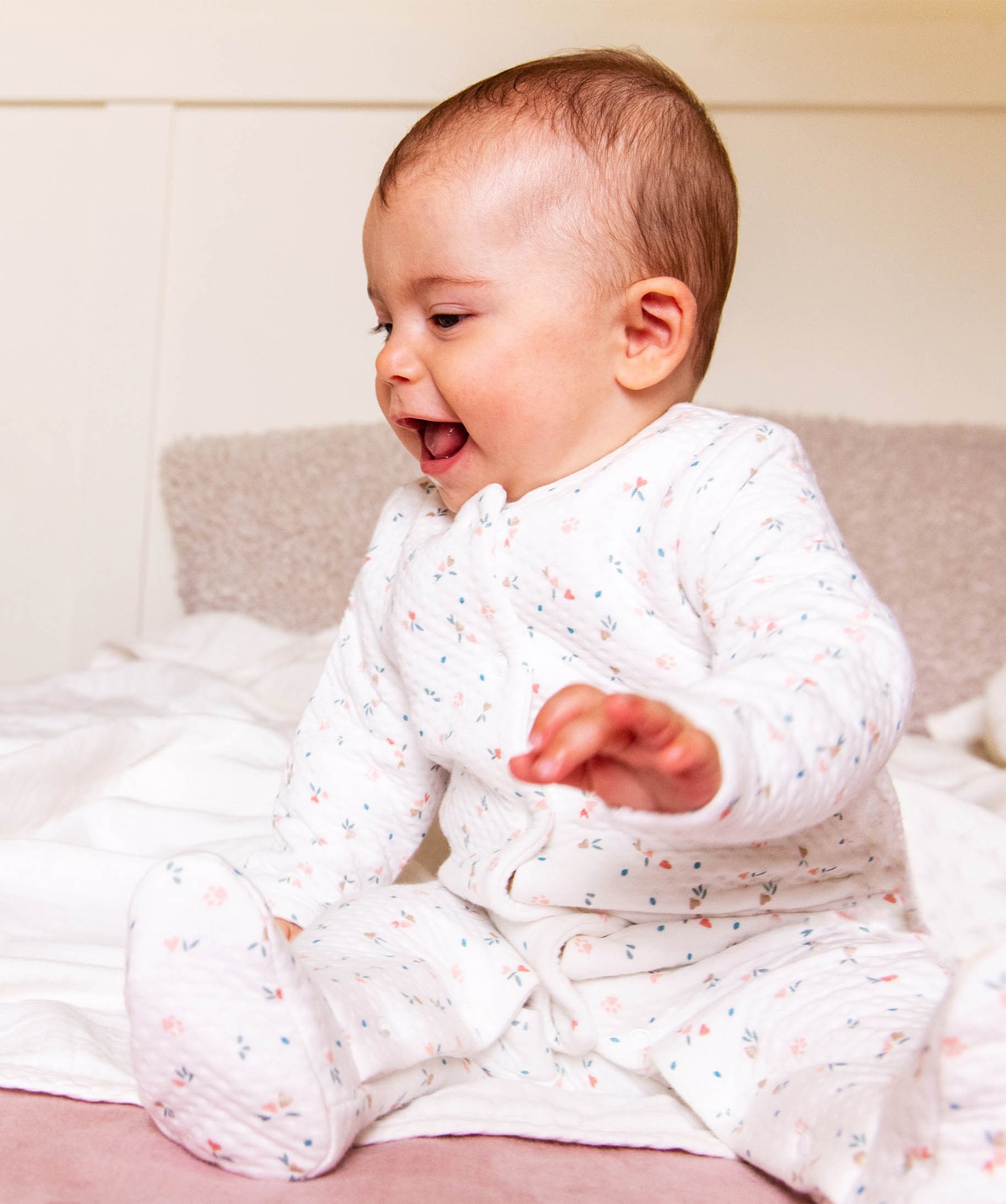 Ensemble layette 3 pièces bébé fille ecru | GEMO