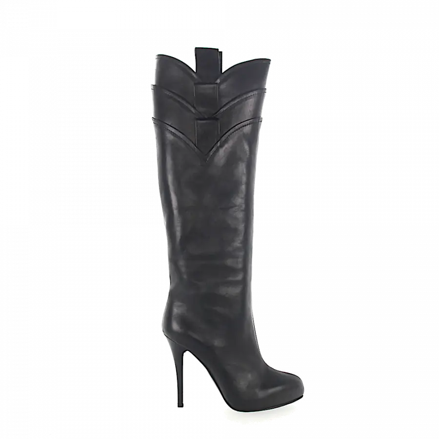 Giuseppe Zanotti - Stiefel Glattleder Kalbsleder schwarz - schwarz
