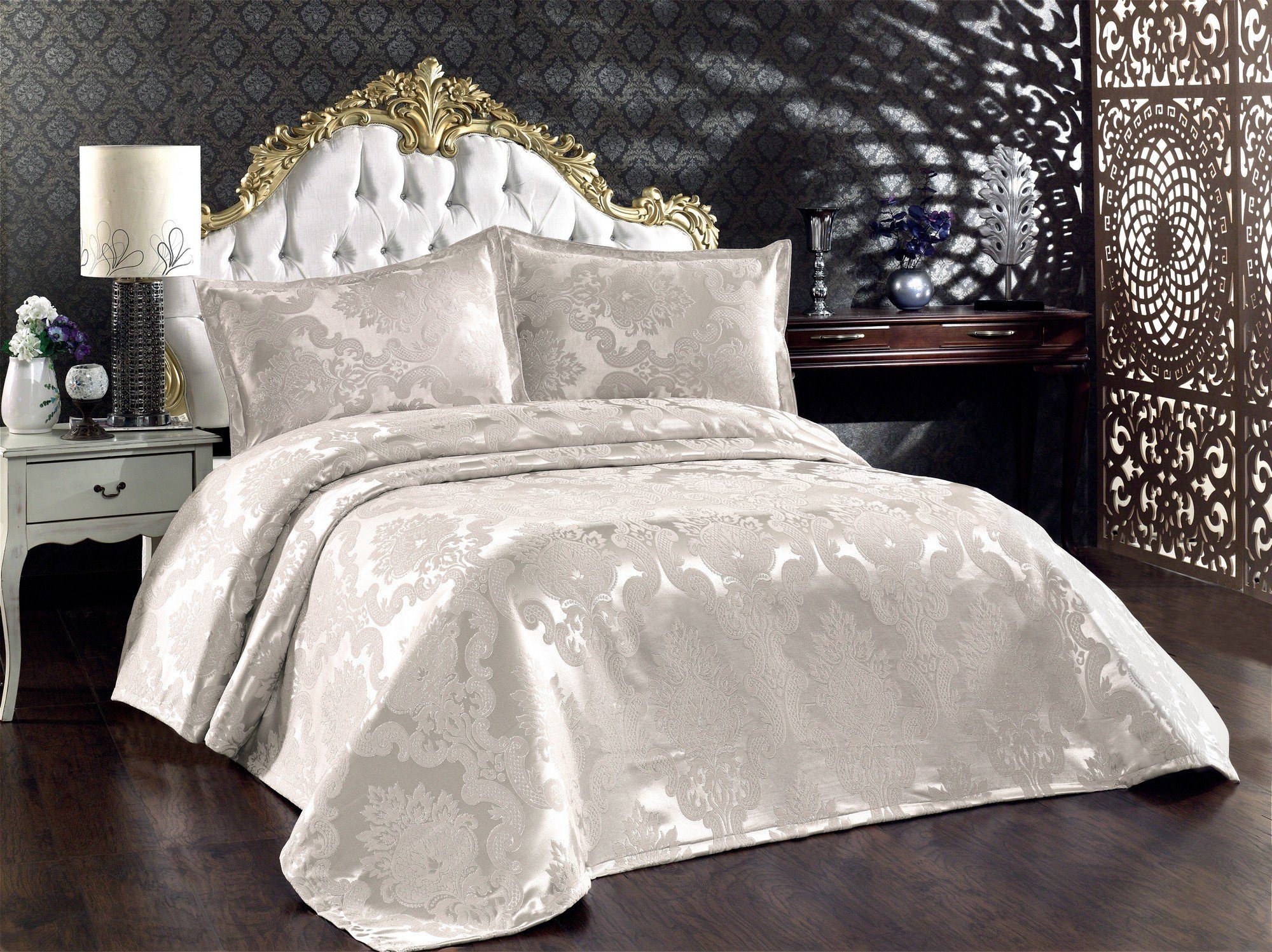 Bettdecke + Kopfkissen, WTN1404, Sahne, 100% BAUMWOLLE, L'Essentiel Linge de Maison