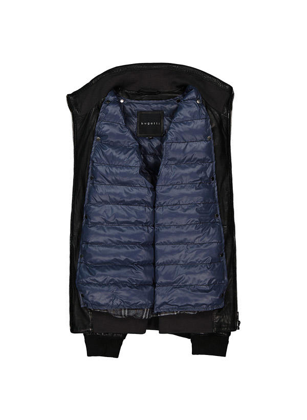 bugatti, 2-in1-Lederjacke, Lammnappa, schwarz