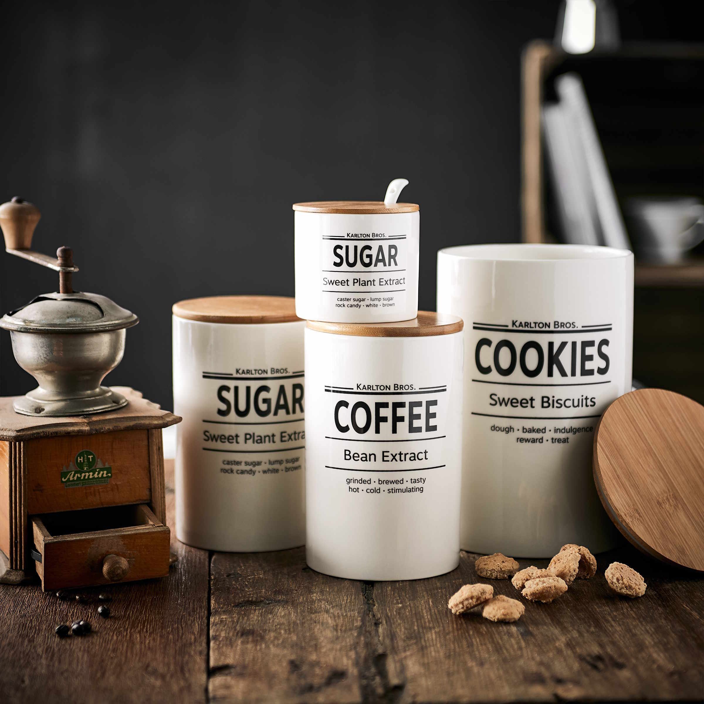 BUTLERS Kaffeedose KARLTON BROS. Vorratsdose Coffee 1100ml, Porzellan, Bambus, Vorratsdose Coffee 1100ml - aus Porzellan und Bambus