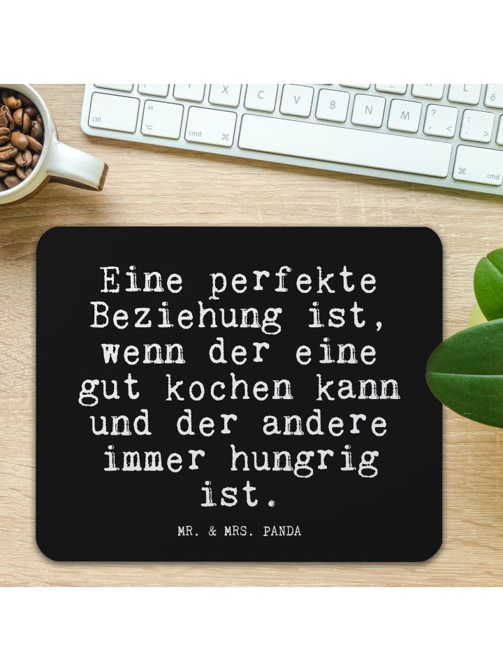 Mr. & Mrs. Panda Mauspad Eine perfekte Beziehung ist,... mit Spruch in Schwarz günstig kaufen onesize