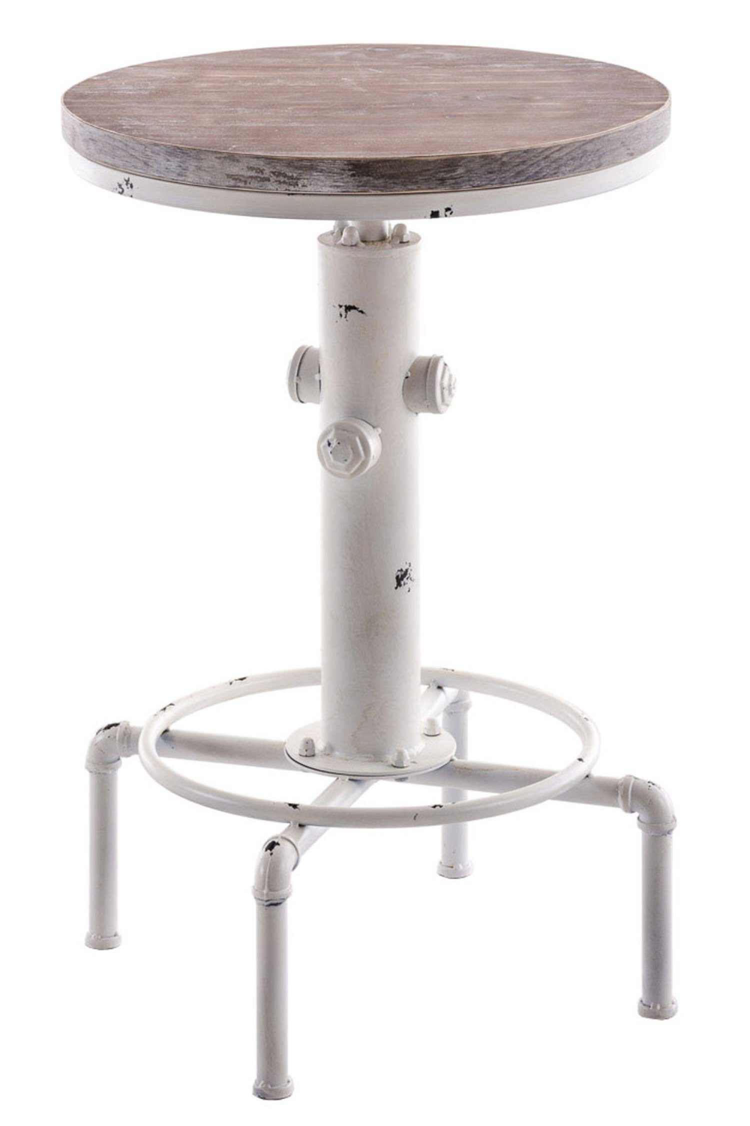TPFLiving Stehtisch Luminak - Bartisch für Küche, Esszimmer, Wohnzimmer, Balkon, Terrasse (Bistrotisch mit Vollholz-Tischplatte - Durchmesser: 50 cm, 1-St., Höhenverstellbarer Stehtisch mit lackiertem Stahlgestell), Maße (BxLxH): 50 x 50 x 100 cm - F