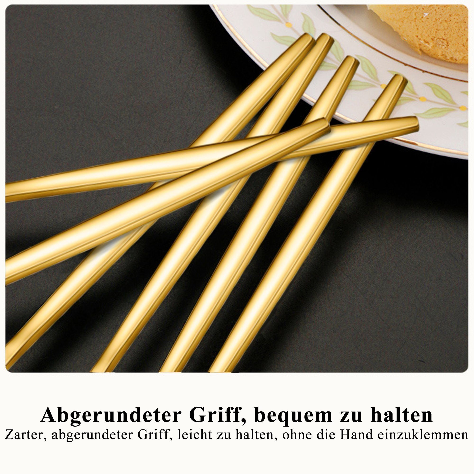 Vbrisi Besteck-Set Besteckset,30 Stück Edelstahl Besteck Set 6 Personen,Spiegelpoliert, Geeignet für Haus Restaurants Bankette Hochzeiten, spülmaschinenfest