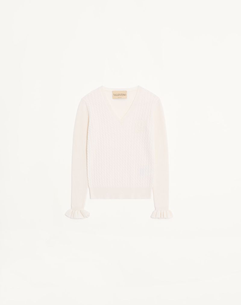 Suéter de cashmere bordado