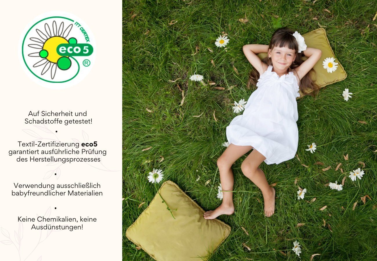 Kindermatratze SMART, Babymatratze mit abnehmbarem Bezug, waschbar bei 60°C, Kids Collective, 6 cm hoch, für Babybett oder Gitterbett, 120x60 cm, 6cm hoch, eco5 zertifiziert