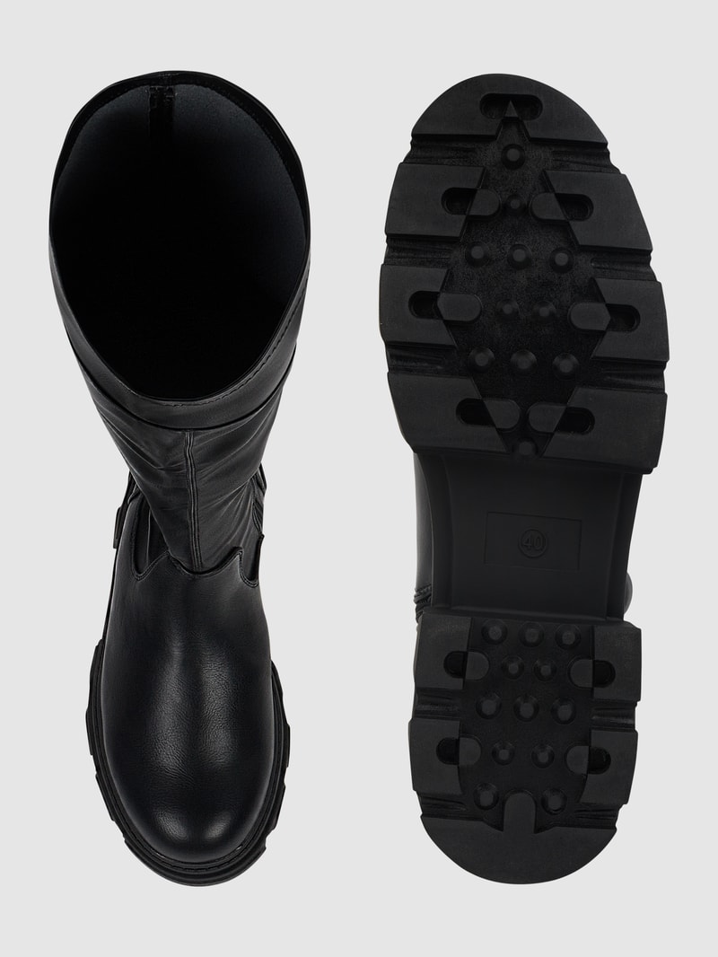Overknees in Leder-Optik in schwarz
