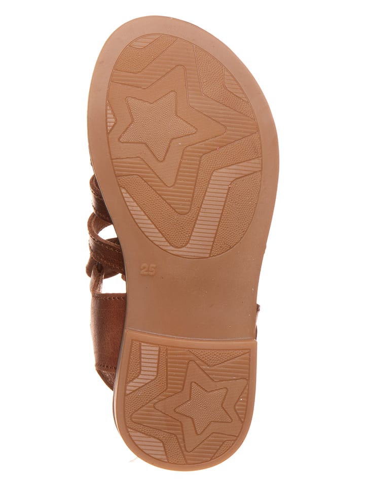 POM POM Leder-Sandalen in Hellbraun günstig kaufen