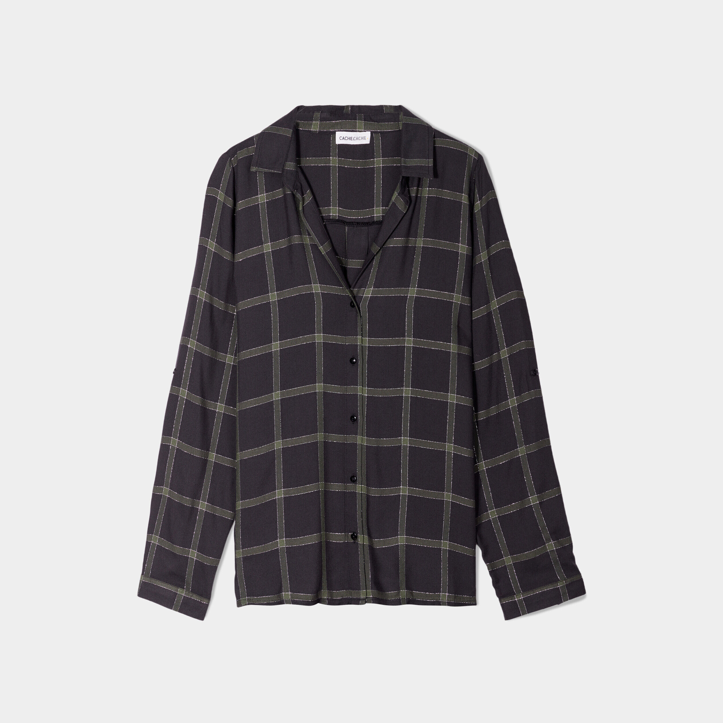 Chemise manches longues noir femme | Cache Cache