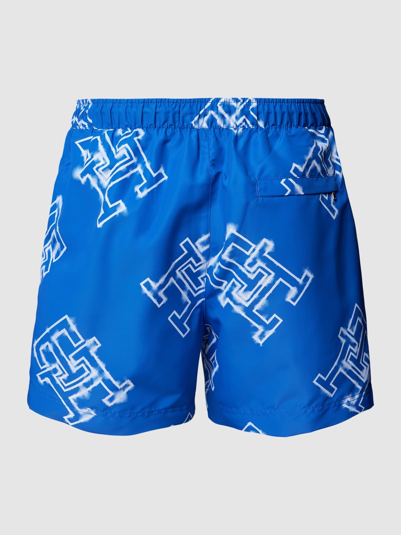 Badehose mit Logo-Muster in dunkelblau