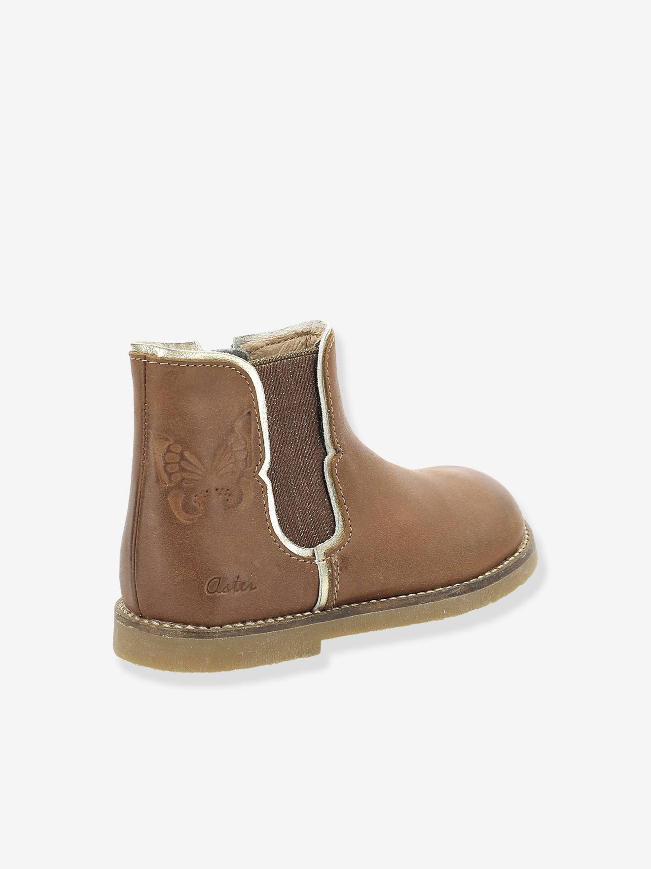 Boots en cuir fille Sarmille ASTER® bordeaux