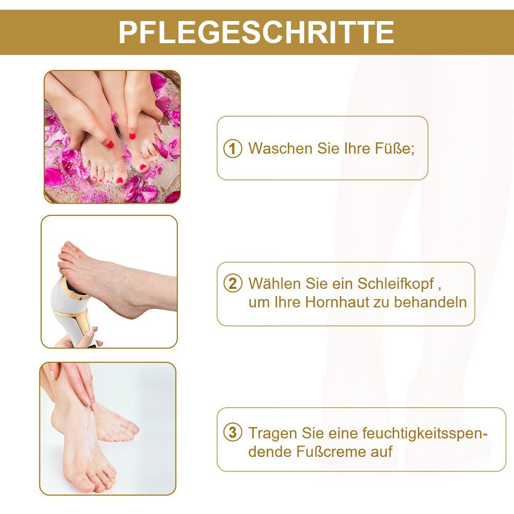 oyajia Elektrischer Hornhautentferner Fußfeile Pediküre Werkzeuge, Pediküre Fußpflege Hornhauthobel Hornhautraspel,Elektrische Fußfeile