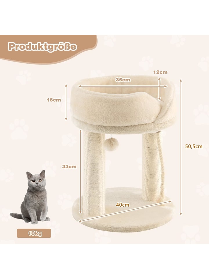 COSTWAY 4in1 Katzenbaum in Beige günstig kaufen 40 cm