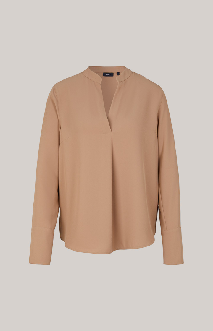Twill-Bluse in Camel