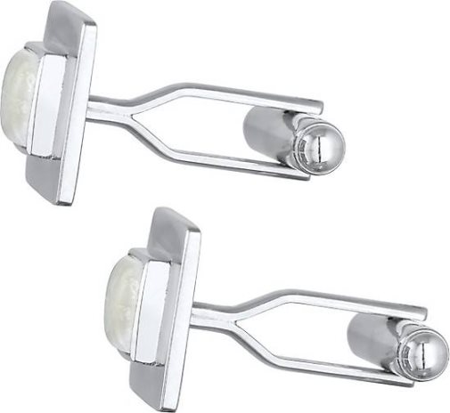 KUZZOI Manschettenknopf Mondstein Quadrat Flach Elegant 925 Silber